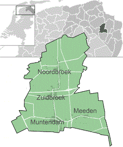 Kaart van de voormalige gemeente Menterwolde